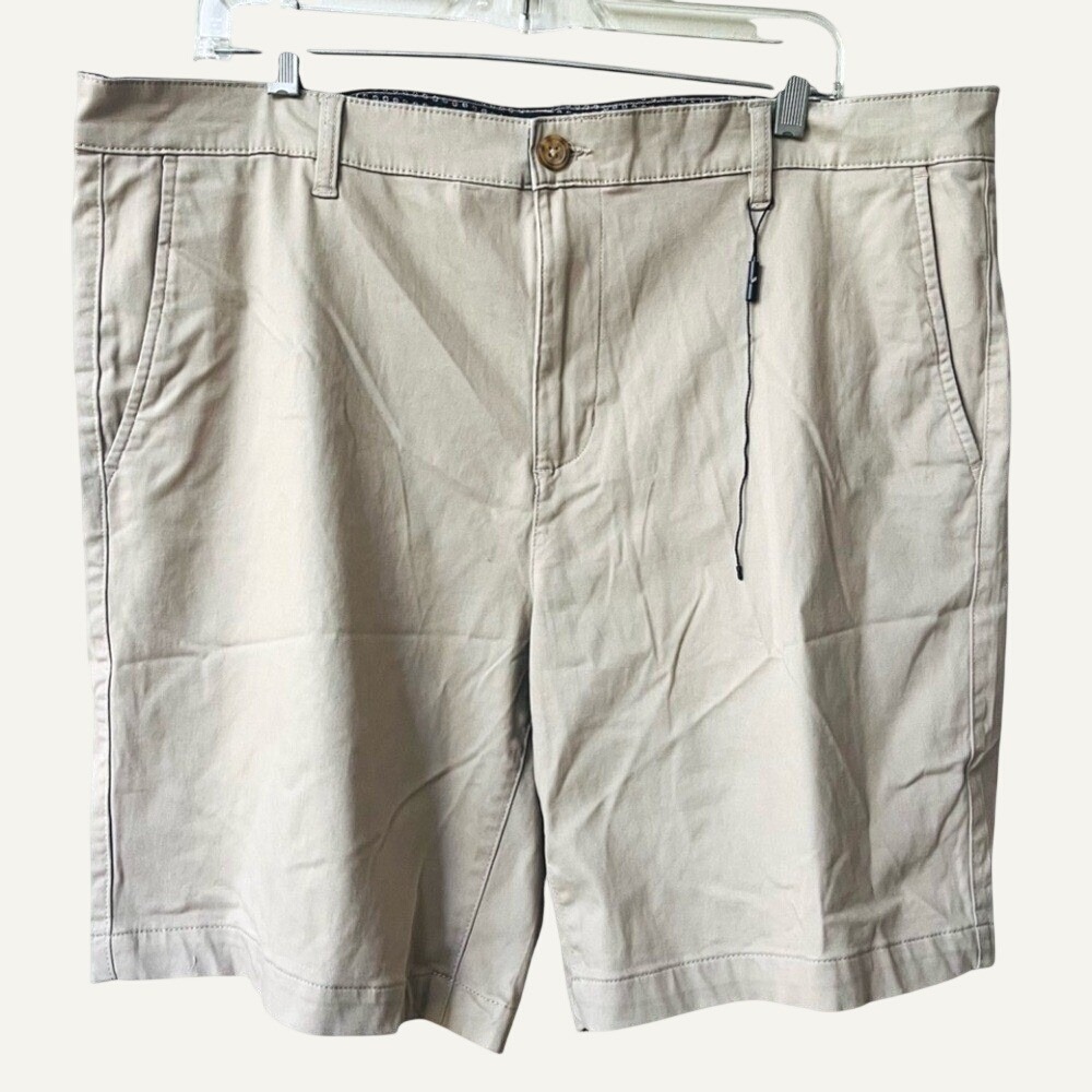 Flat Front Chino Golf Shorts Stretch Summer Business Casual Khaki Mens 40 New